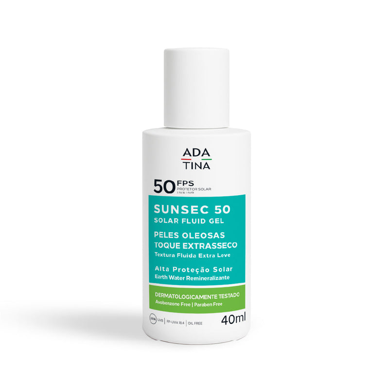 Protetor Solar 12HS Fluido Toque Seco e Peles Oleosas - Sunsec Solar Fluido FPS 50 40ml