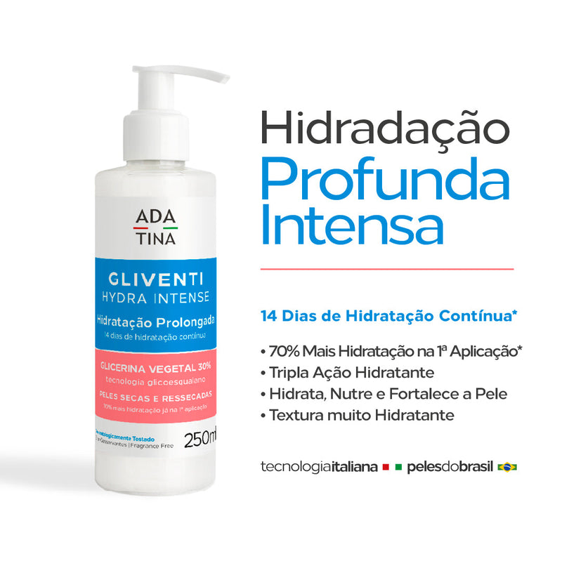 Hidratante Corporal com Ação Imediata e Prolongada Para Pele Seca e Sensível – Gliventi Hydra Intense 250ml