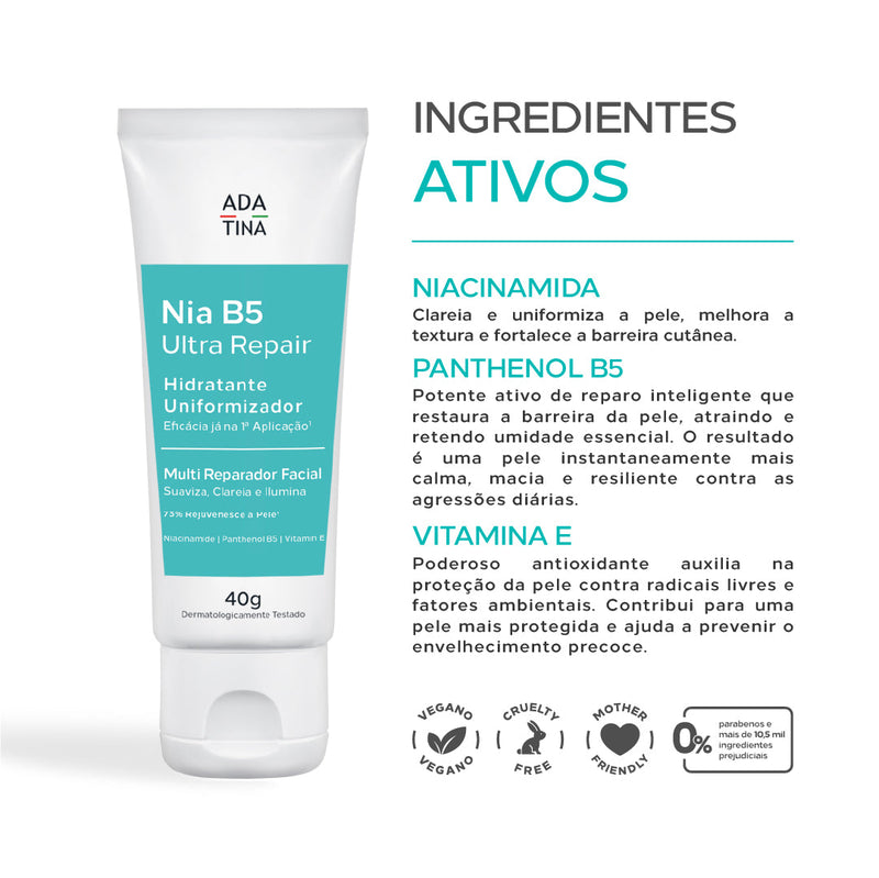 Hidratante Facial Multi Clareador com Niacinamida - Nia B5 Ultra Repair 40g