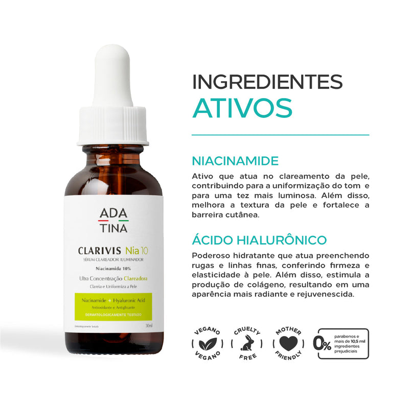 Sérum Clareador de Manchas e Melasma Inicial - Clarivis Nia 10 30ml
