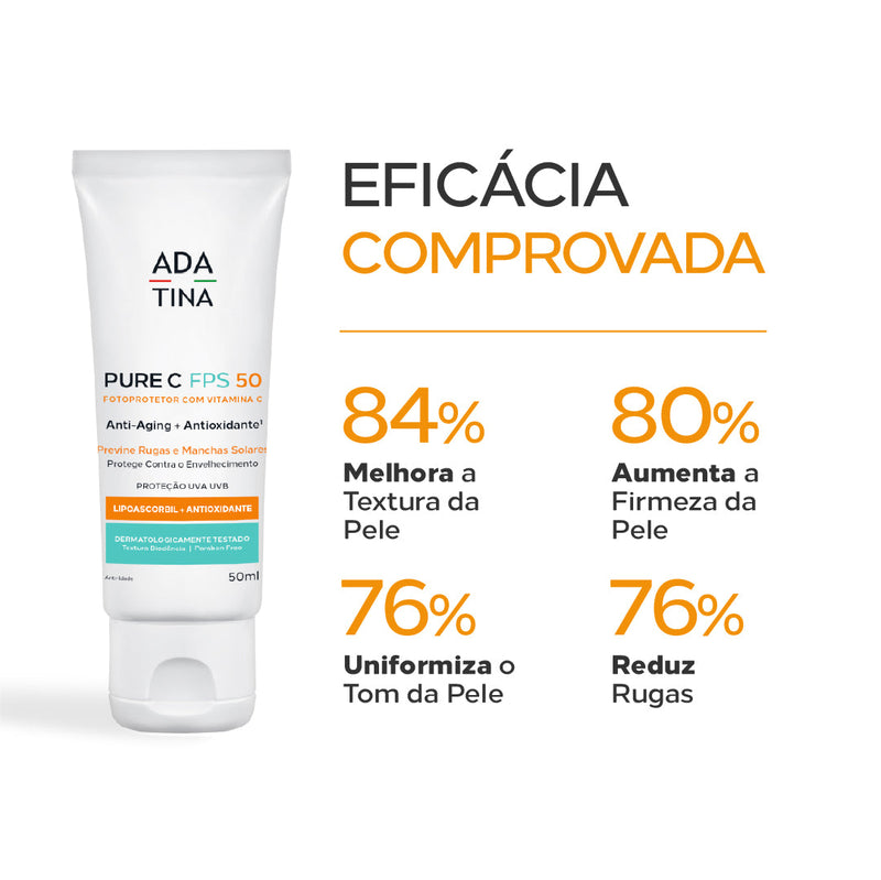 Protetor Solar com Vitamina C e Niacinamida Clareadora - Pure C FPS 50 50ml