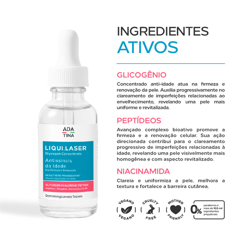 Sérum Anti-idade Clareador e Renovador de Peles 30+ - Liqui.Laser 30ml