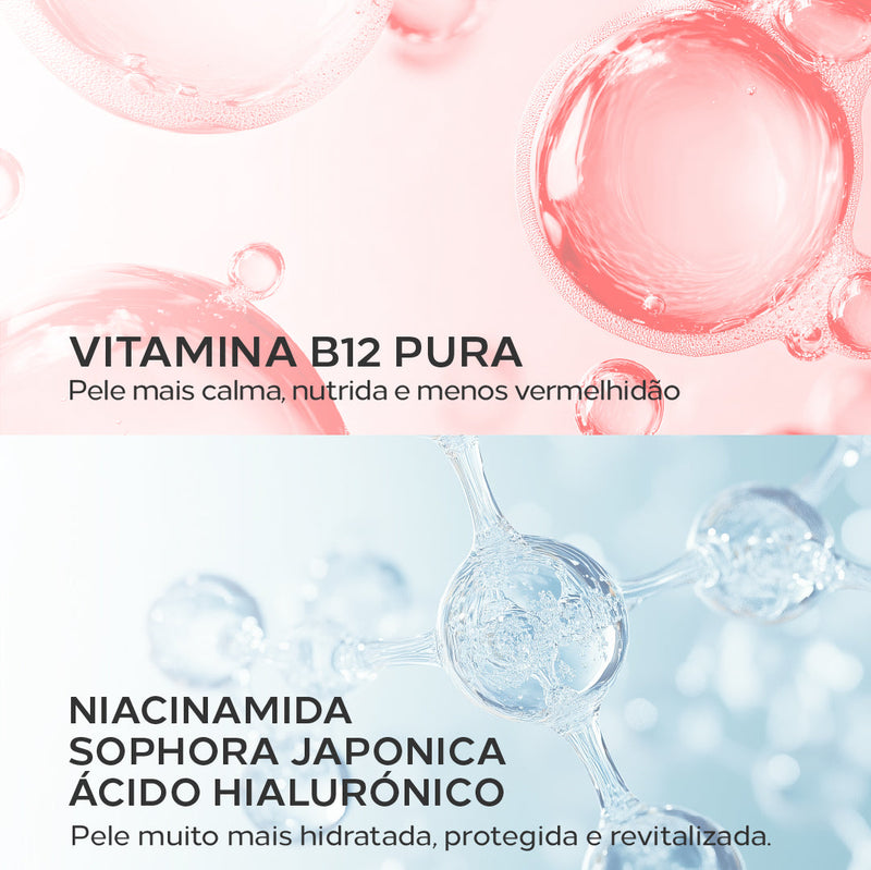 Sérum Hidratante que Acalma Protege e Clareia - Sérum B12 Ultra Reparador 30ml