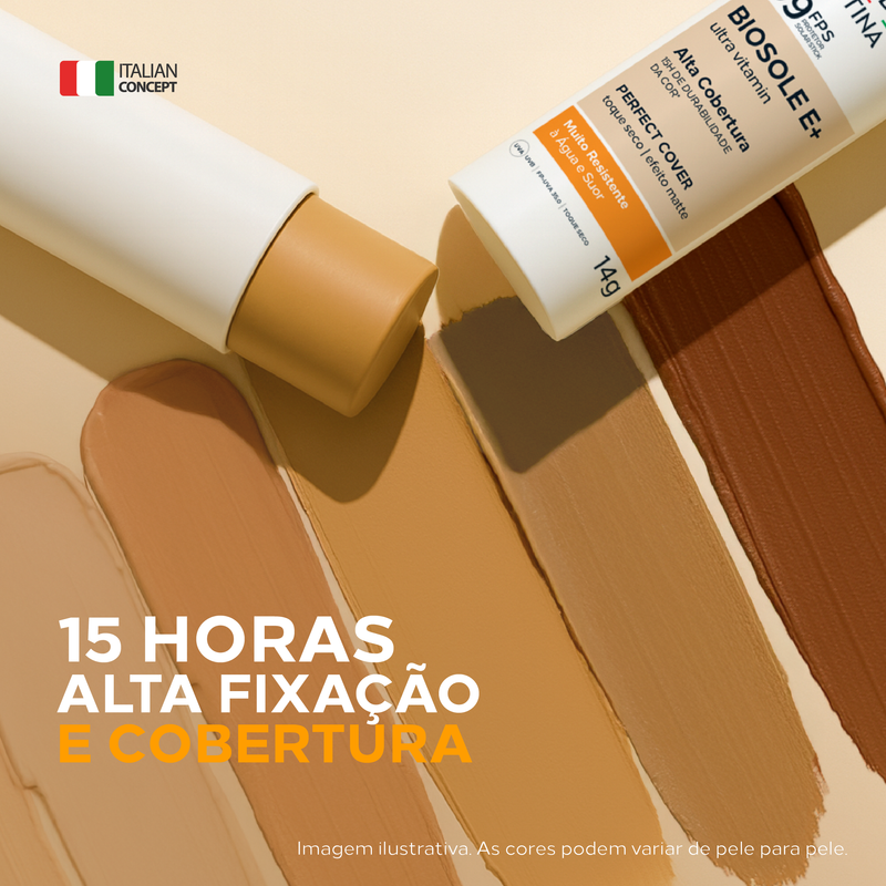 Protetor Solar Facial 12HS Stick com Cor Toque Seco - Biosole E Plus Ultra Vitamin FPS 99 14g