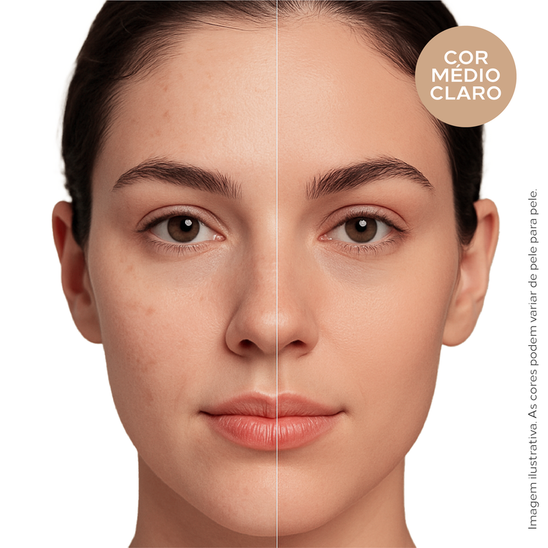 Protetor Solar Facial 12HS com Cor Cobertura Natural e Toque Seco - Biosole Fluido FPS 98 40ml