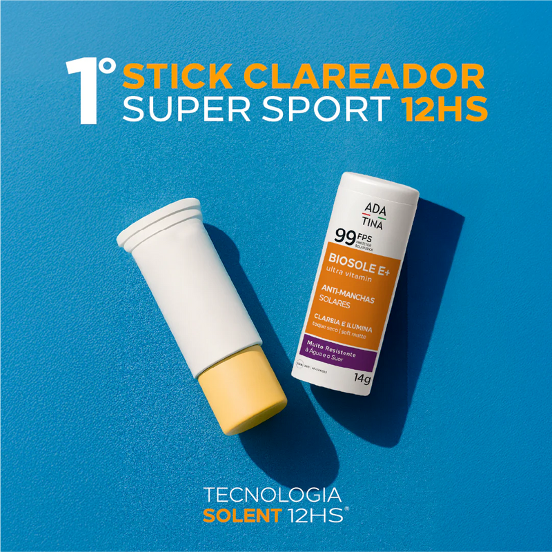 Protetor Solar Facial Stick Clareador 12HS – Biosole E Plus Ultra Vitamin FPS 99