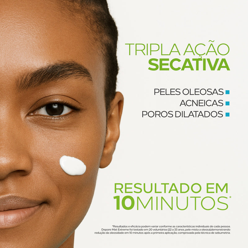 Creme Hidratante Ultra Matificante com Tripla Ação Secativa Para Peles Oleosas – Depore Mat Extreme Anti-Oleosidade 40g