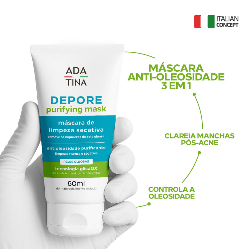 Máscara Facial Anti-Oleosidade 3 em 1 Para Acne Marcas e Oleosidade – Depore Purifying Mask 60ml
