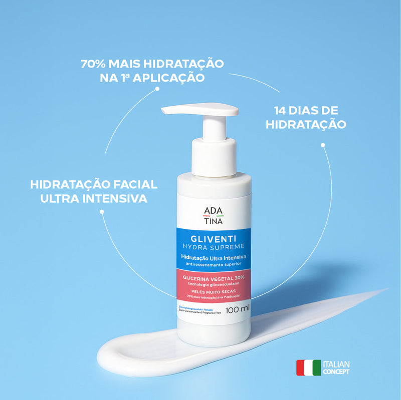 Hidratante Facial Para Pele Muito Seca com Ação Imediata – Gliventi Hydra Supreme 100ml