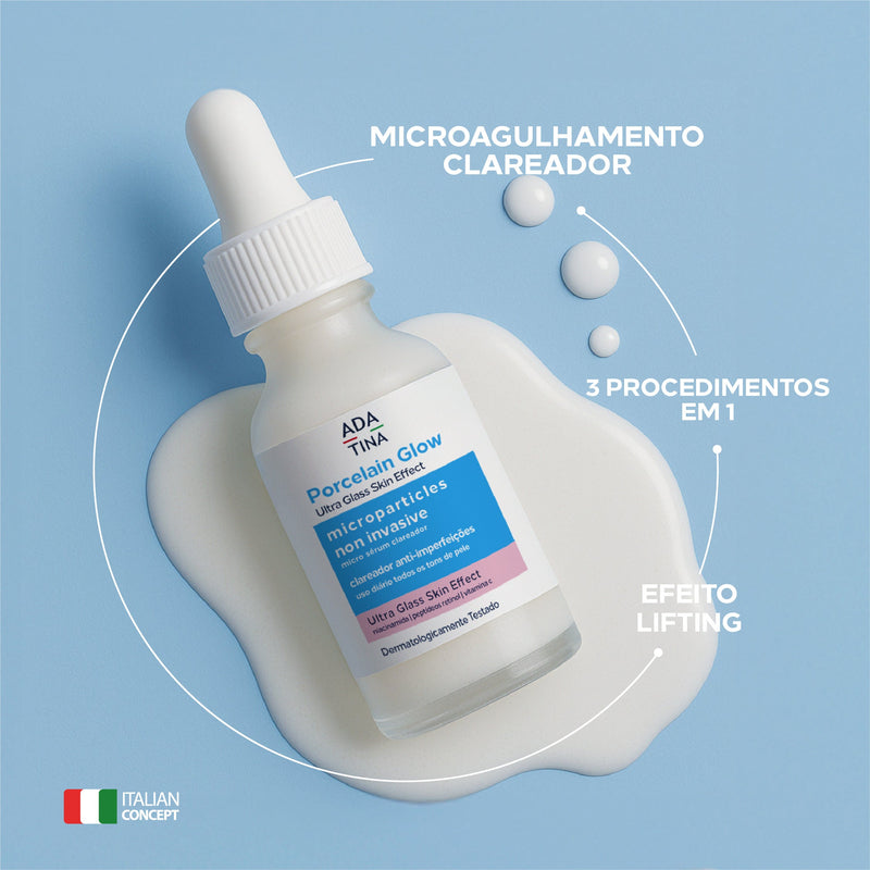 Sérum Facial com Microespículas Invisível Clareador – Porcelain Glow Ultra Glass Skin Effect 30ml