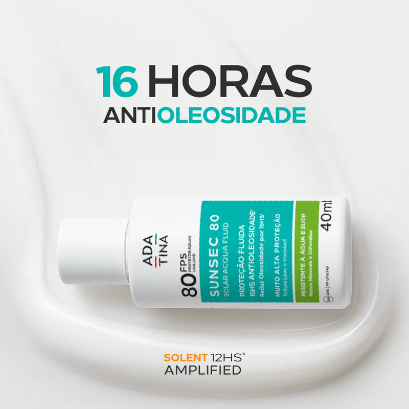 Protetor Solar Facial 12HS Antioleosidade - Sunsec Acqua Fluid FPS 80 40ml